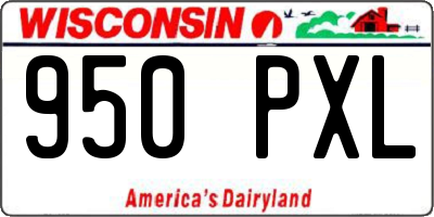 WI license plate 950PXL