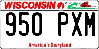 WI license plate 950PXM