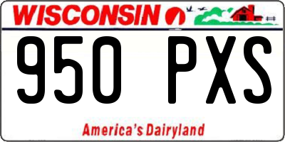 WI license plate 950PXS