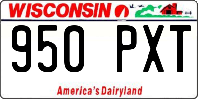 WI license plate 950PXT