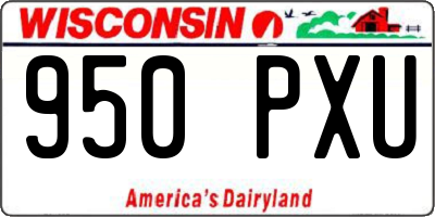 WI license plate 950PXU