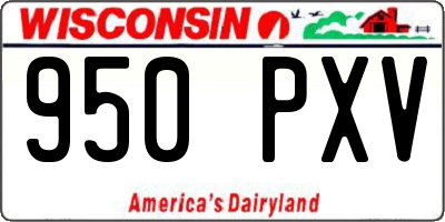 WI license plate 950PXV