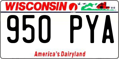 WI license plate 950PYA