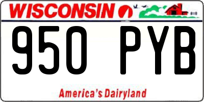 WI license plate 950PYB