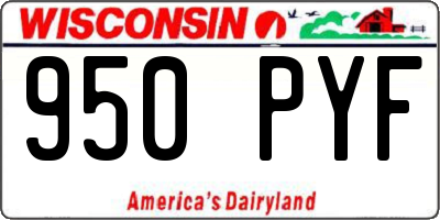 WI license plate 950PYF