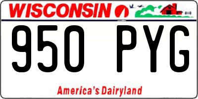 WI license plate 950PYG