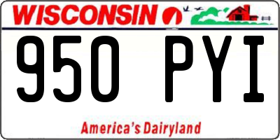 WI license plate 950PYI