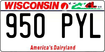 WI license plate 950PYL