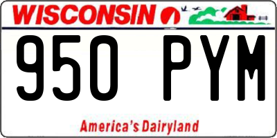 WI license plate 950PYM