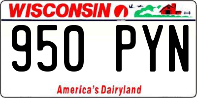 WI license plate 950PYN