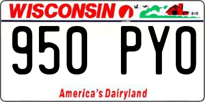 WI license plate 950PYO