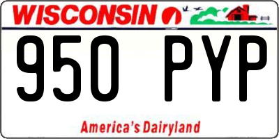 WI license plate 950PYP