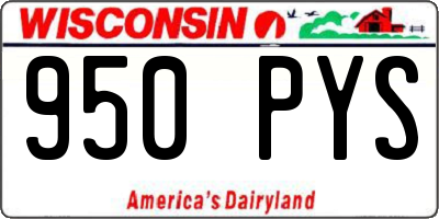 WI license plate 950PYS