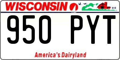 WI license plate 950PYT