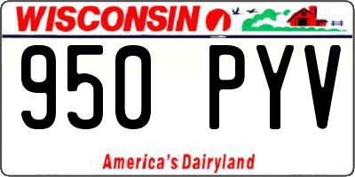 WI license plate 950PYV
