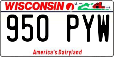 WI license plate 950PYW