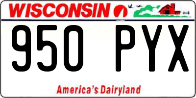 WI license plate 950PYX