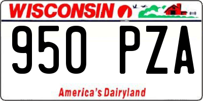 WI license plate 950PZA
