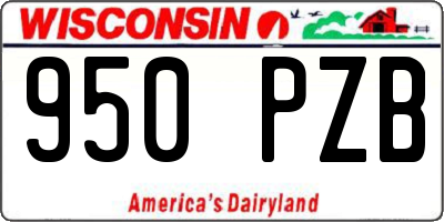 WI license plate 950PZB