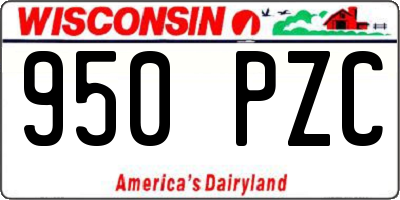 WI license plate 950PZC