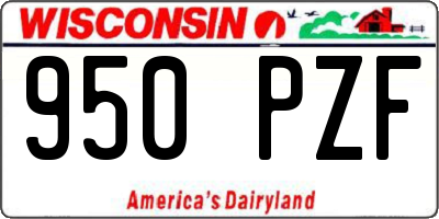 WI license plate 950PZF
