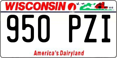 WI license plate 950PZI
