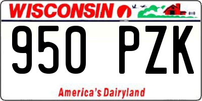 WI license plate 950PZK