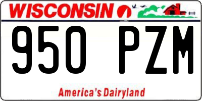 WI license plate 950PZM