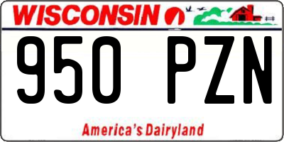 WI license plate 950PZN