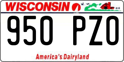 WI license plate 950PZO