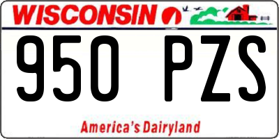 WI license plate 950PZS