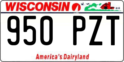 WI license plate 950PZT