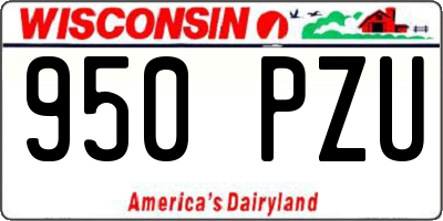 WI license plate 950PZU