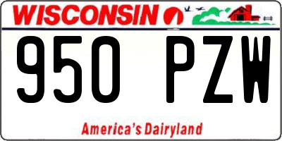 WI license plate 950PZW