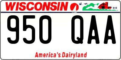 WI license plate 950QAA
