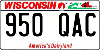 WI license plate 950QAC