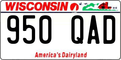 WI license plate 950QAD