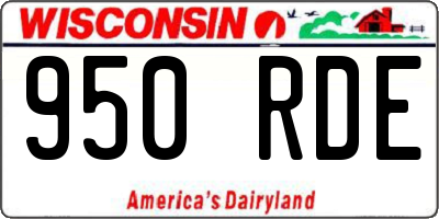 WI license plate 950RDE