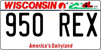 WI license plate 950REX