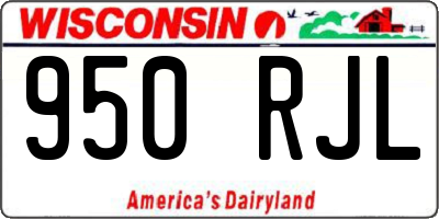 WI license plate 950RJL
