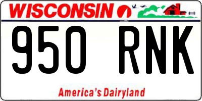 WI license plate 950RNK