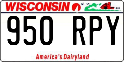 WI license plate 950RPY