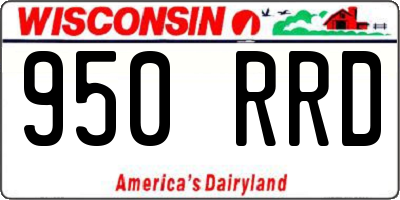 WI license plate 950RRD