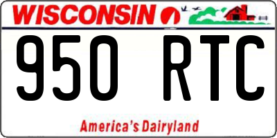 WI license plate 950RTC