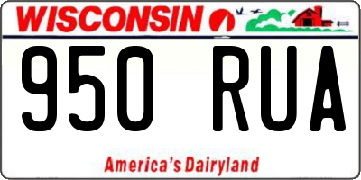 WI license plate 950RUA