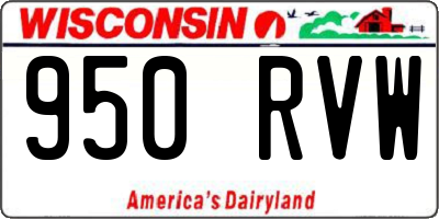 WI license plate 950RVW