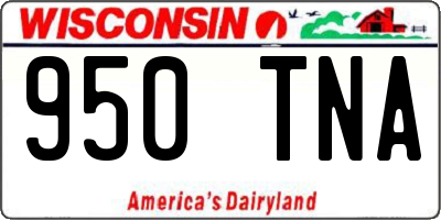 WI license plate 950TNA