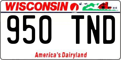 WI license plate 950TND