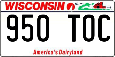 WI license plate 950TOC