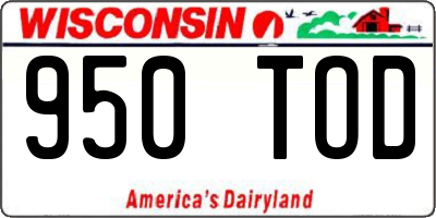 WI license plate 950TOD